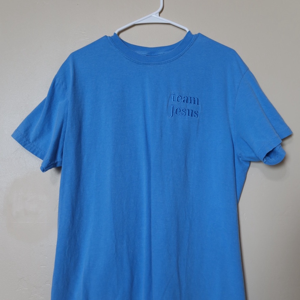 Comfort Colors Blue Team Jesus Short Sleeve Tee